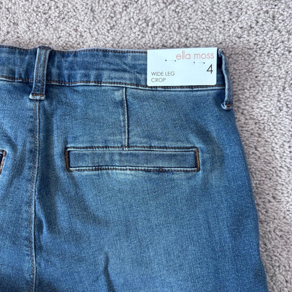 Ella Moss Wide Leg Crop Medium Wash Jeans Size 4 NWT - Picture 8 of 8